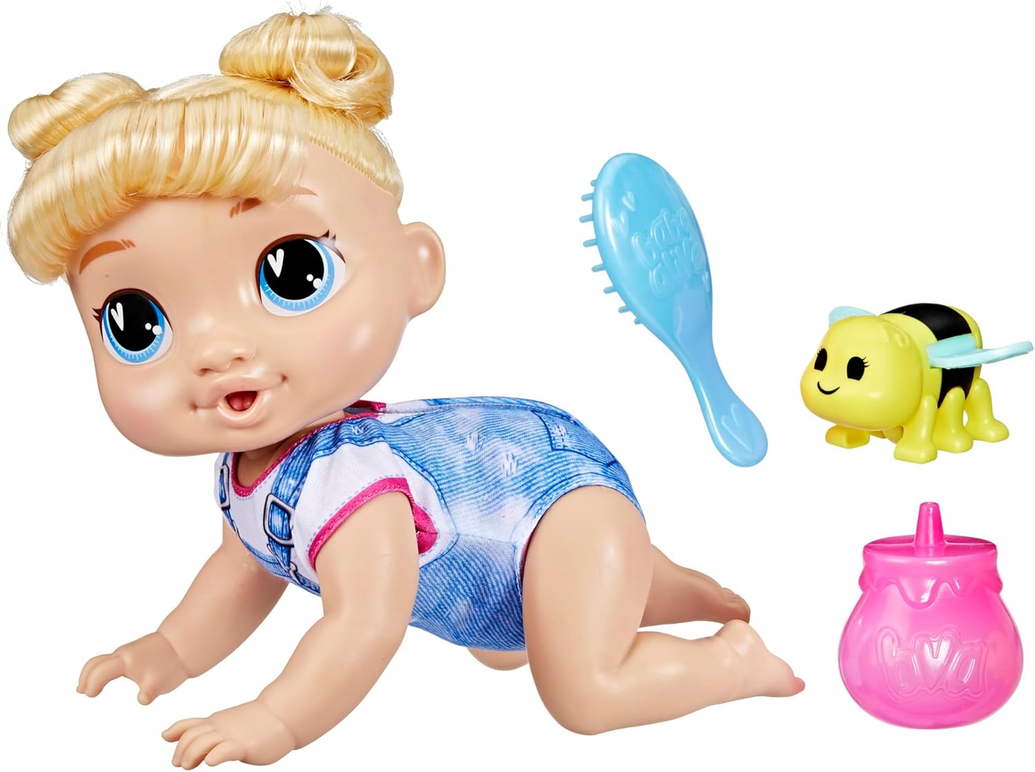 Baby Alive Crawl 'n Play Harper Hugs Electronic Crawling Baby Doll Set, Blonde Hair, Kids Toys for Girls & Boys 3 Years & Up, 10.75 Inches - Image 3
