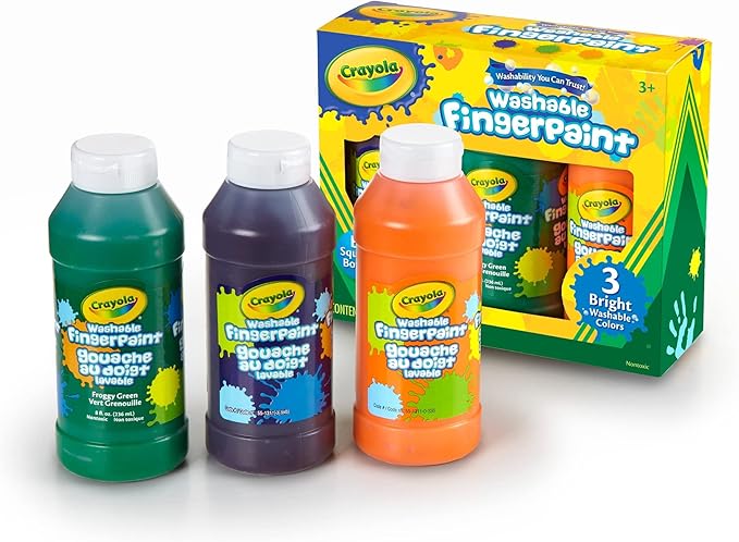 Crayola 3CT/8OZ WASHABLE FINGER PAINT, SECONDARY Color,12P,2015