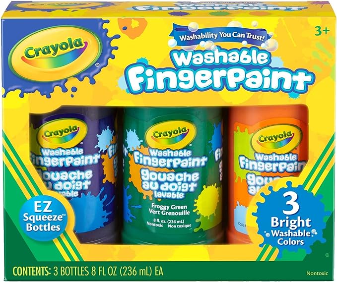 Crayola 3CT/8OZ WASHABLE FINGER PAINT, SECONDARY Color,12P,2015