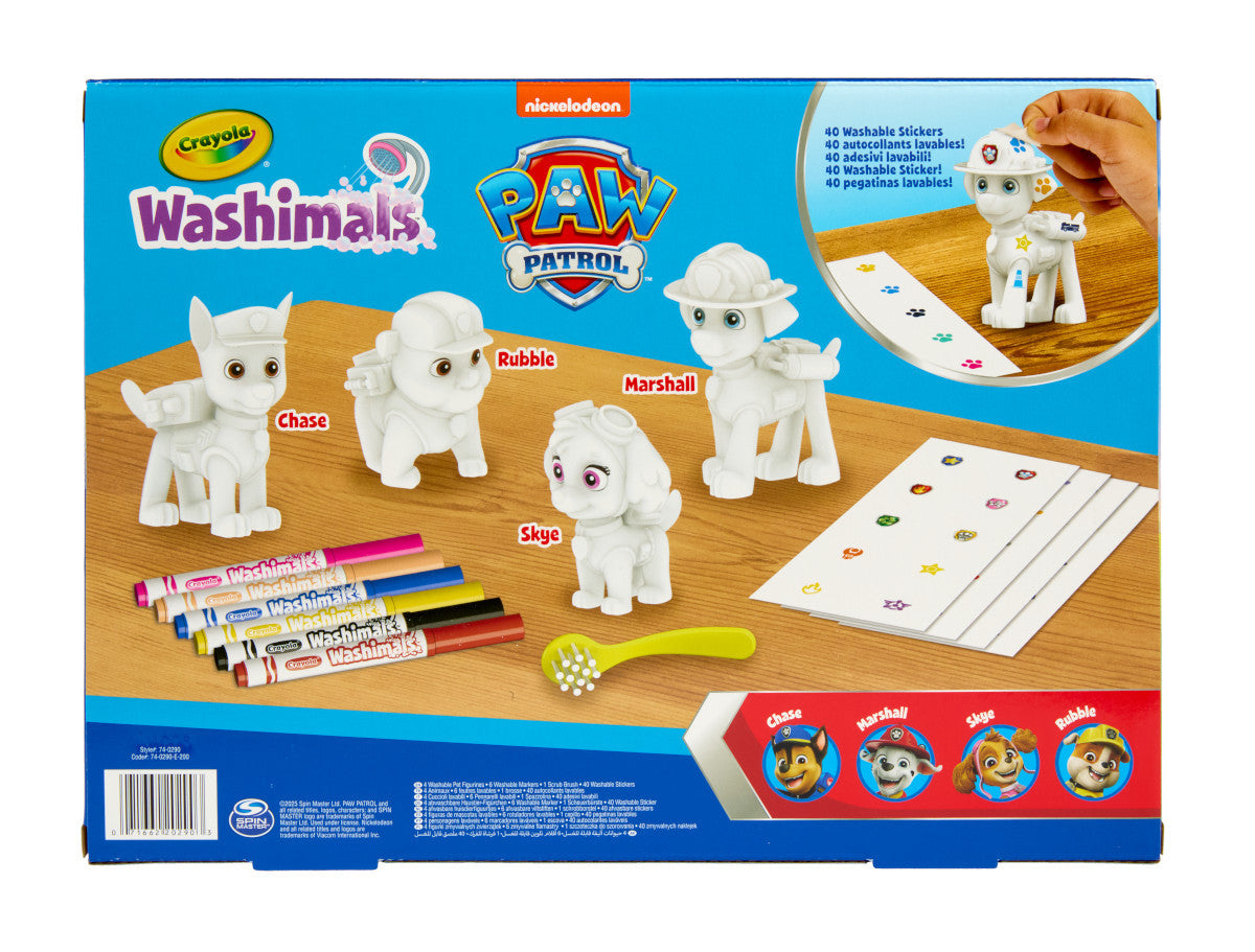 CRAYOLA Washimals Pets Paw Patrol Activity Set – 4 Pups with Washable Stickers - Image 4