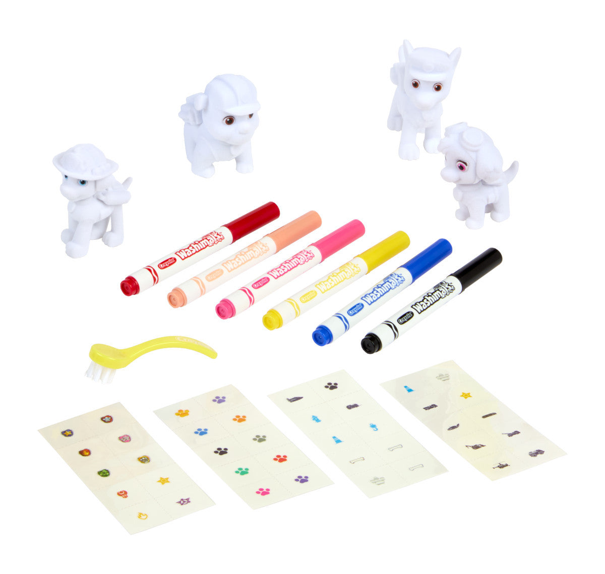 CRAYOLA Washimals Pets Paw Patrol Activity Set – 4 Pups with Washable Stickers - Image 2