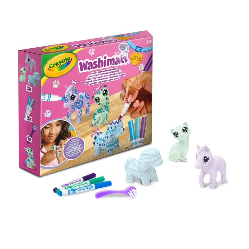 CRAYOLA Washimals Pastel Pets 3-Pack – Markers & Scrubber Set