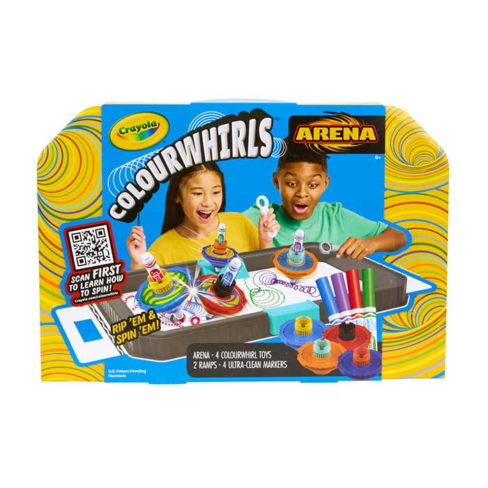 CRAYOLA ColourWhirls Battle Arena – Spinning Tops Action & Strategy Play Set