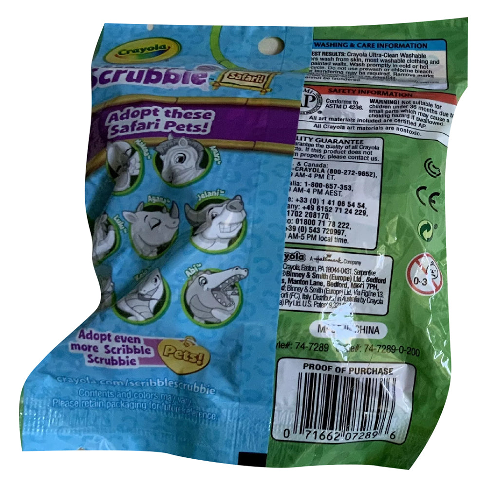 CRAYOLA LLC Crayola Safari Animals Assorted Scribble Scrubbie Unisex, 3+ Years - Image 3