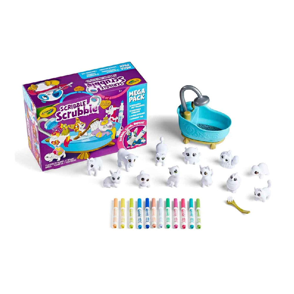 CRAYOLA LLC Crayola Scribble Scrubbie Pets Mega Tub Set Unisex, 3+ Years