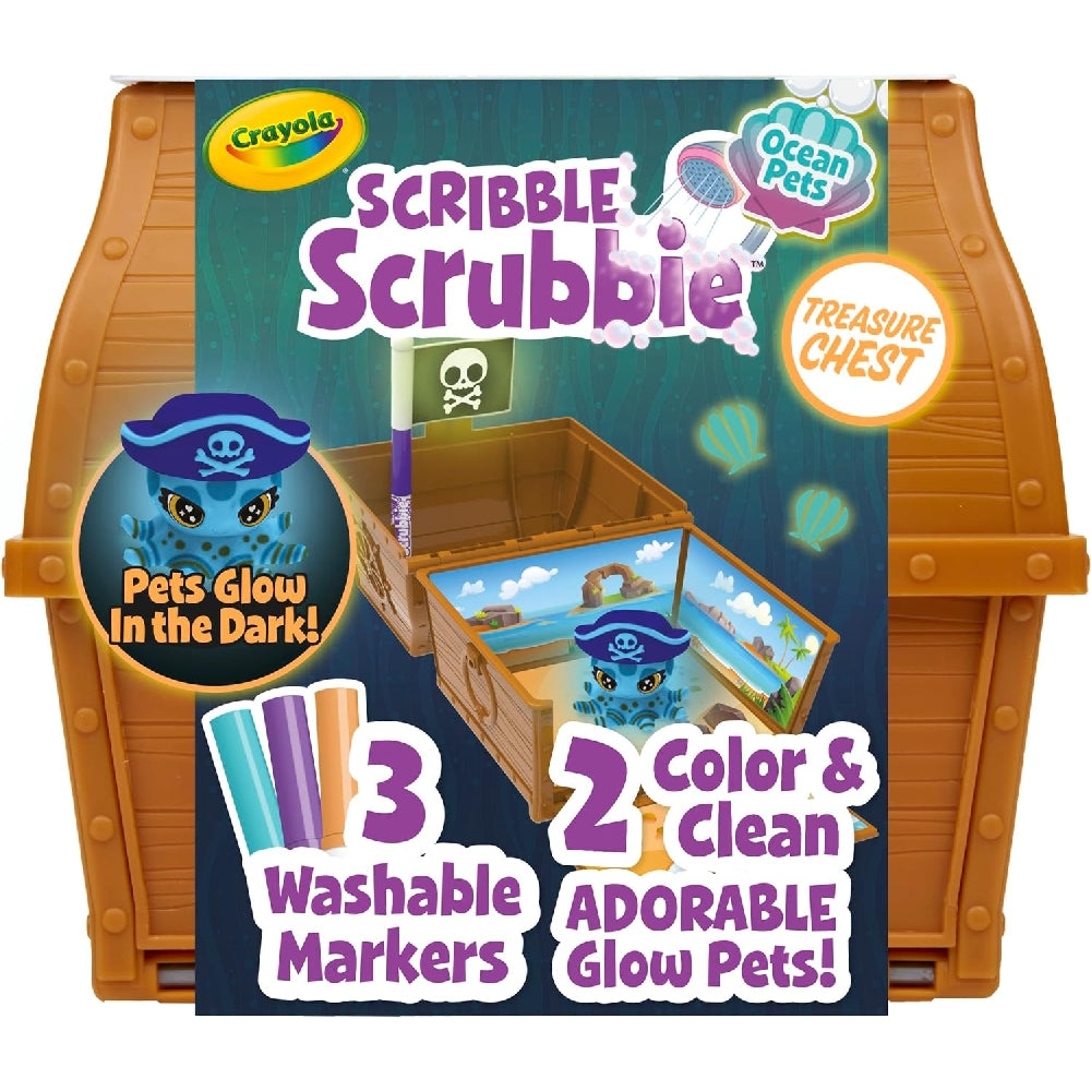 CRAYOLA LLC Crayola Scribble Scrubbie Ocean Treasure Chest Unisex, 3+ Years
