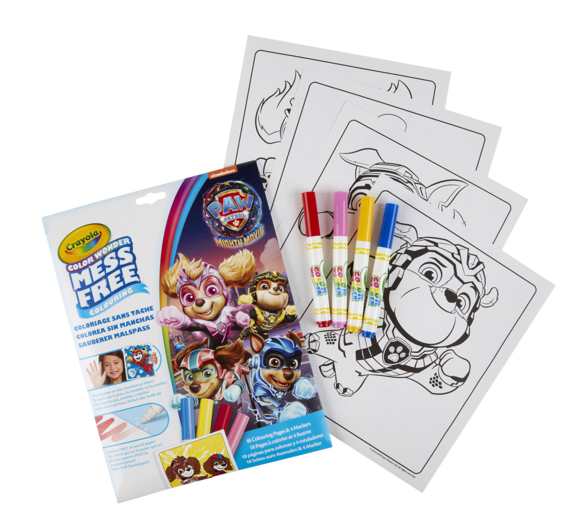 CRAYOLA Paw Patrol Color Wonder Set – Foldalope Pad with 4 Mini Markers