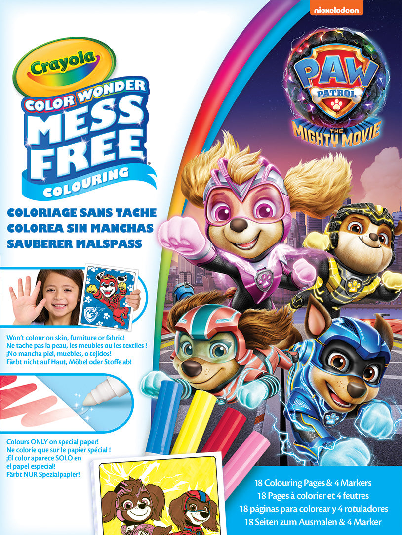 CRAYOLA Paw Patrol Color Wonder Set – Foldalope Pad with 4 Mini Markers