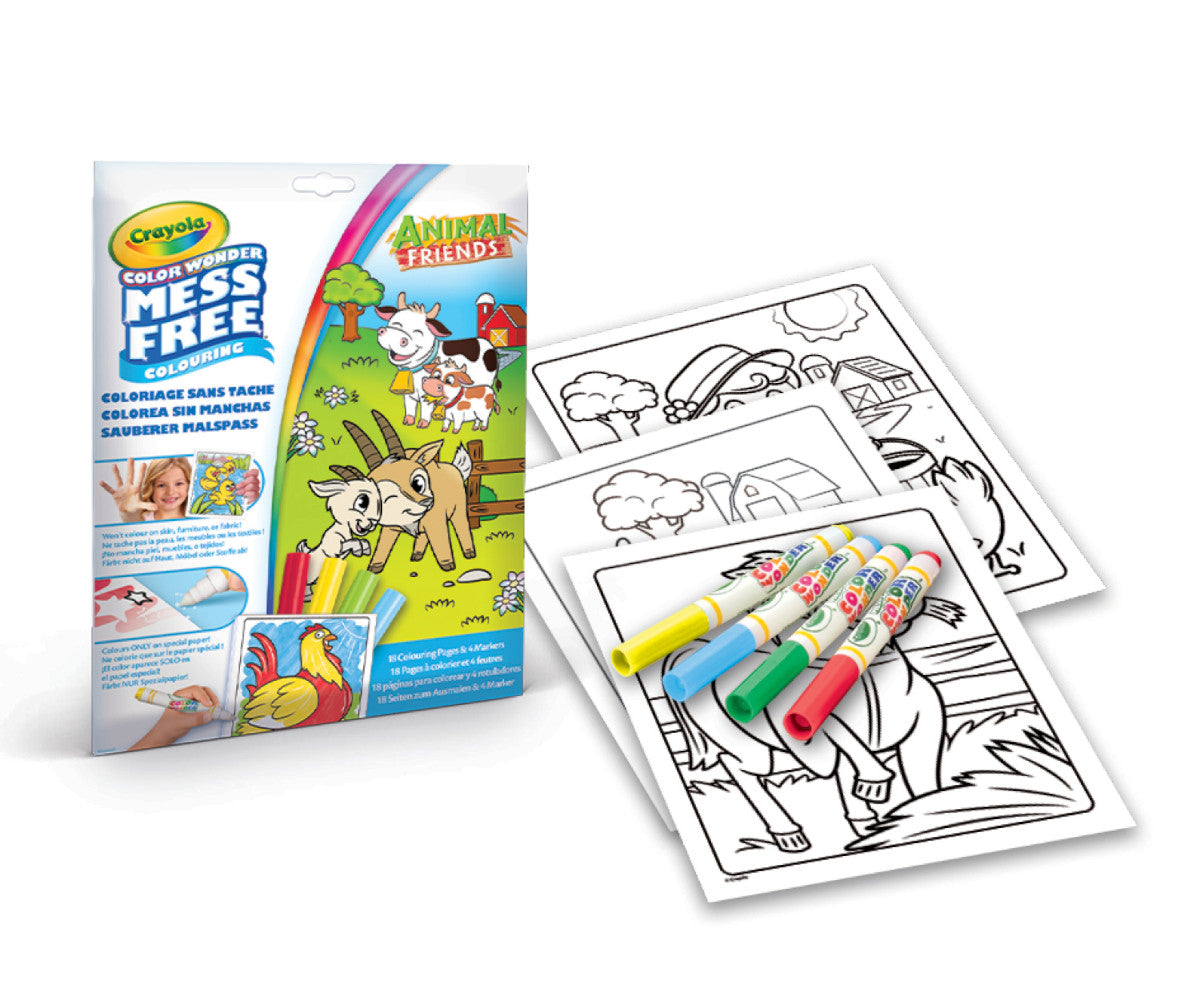 CRAYOLA Color Wonder Set Animal Friends Coloring book With 4 Markers