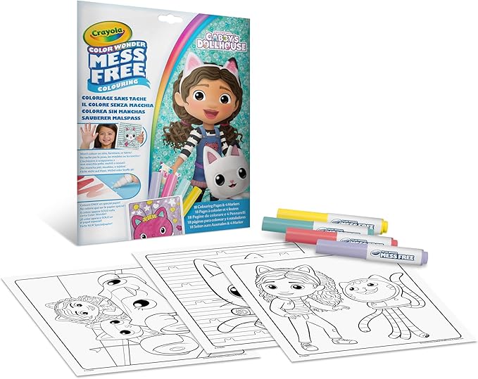 CRAYOLA LLC Crayola COLOR WONDER SET GABBY'S DOLLHOUSE, FOLDALOPE, 4 MARKERS
