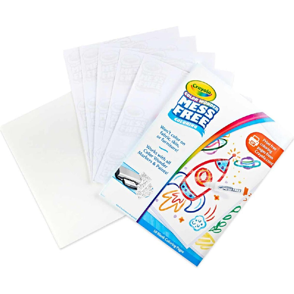 CRAYOLA LLC Crayola Mess Free Blank Colouring Pages Unisex, 3+ Years, Pack of 50