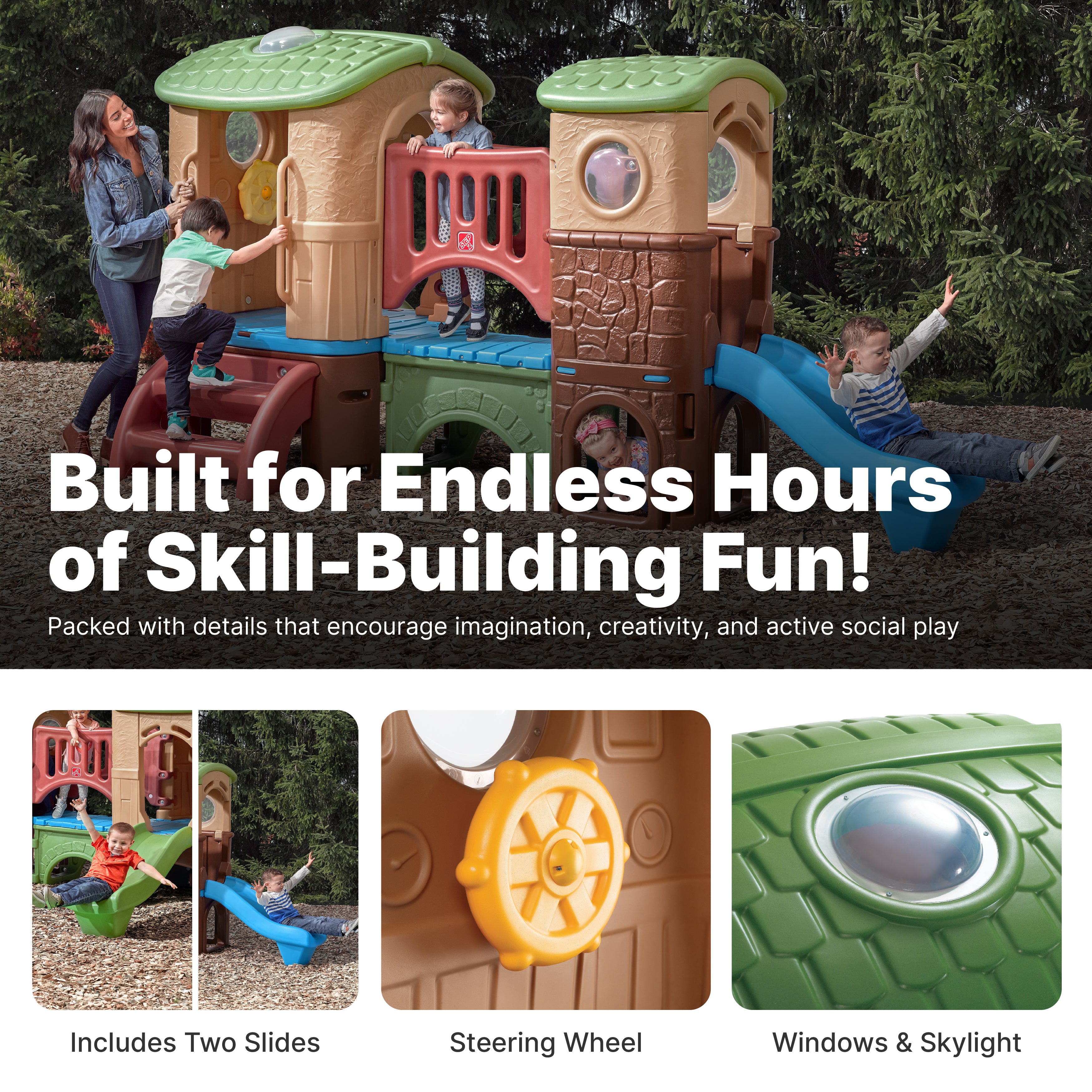 STEP2 Climber Clubhouse For Kids - Brown