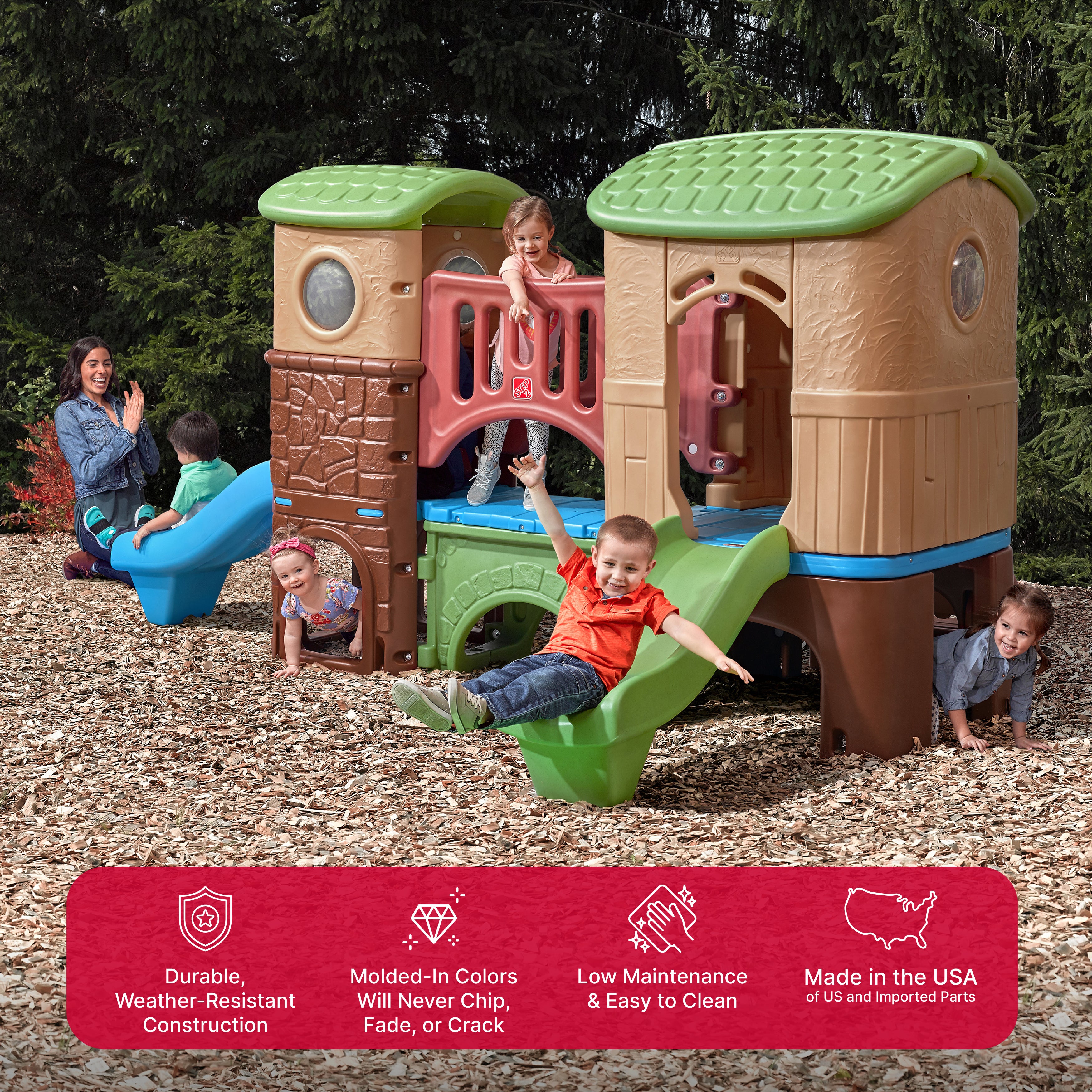STEP2 Climber Clubhouse For Kids - Brown
