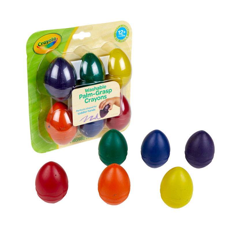 CRAYOLA LLC Crayola YK,6COUNT WASHABLE PALM GRASP CRAYONS, 6PK
