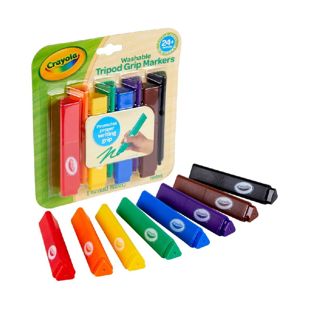 CRAYOLA LLC Crayola Washable Tripod Grip Markers Unisex, 2+ Years, Pack of 8