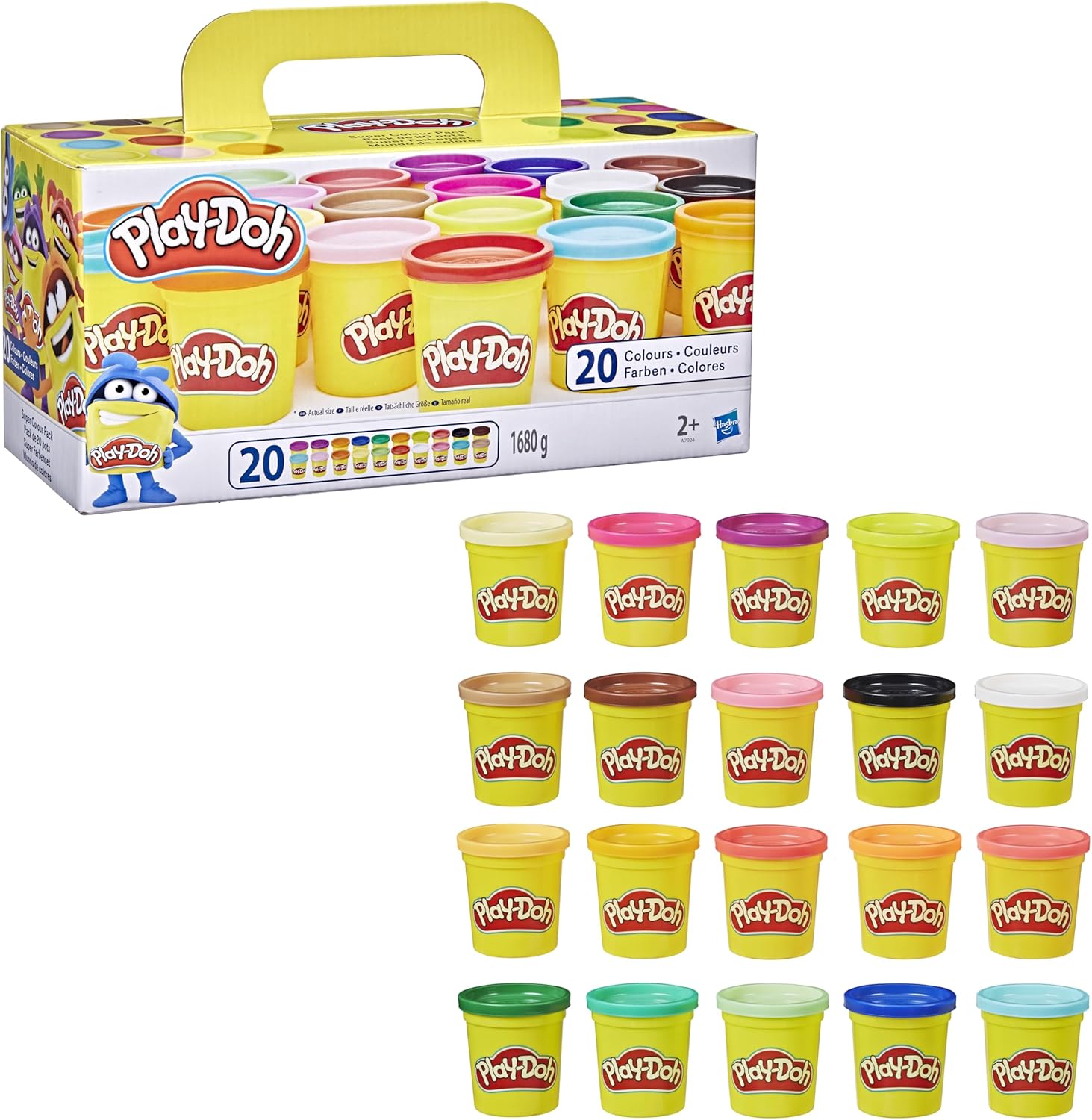 Play-Doh Super Color 20-Pack of 3-Ounce Cans, Kids Toys for 2 Year Olds and Up, Arts and Crafts for Kids