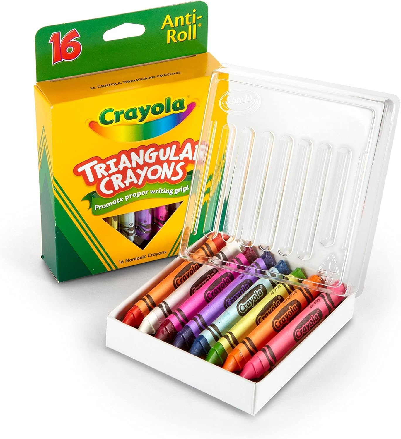 CRAYOLA LLC Crayola Anti-Roll Triangular Crayons Unisex, 3+ Years, Pack of 16 - Image 2