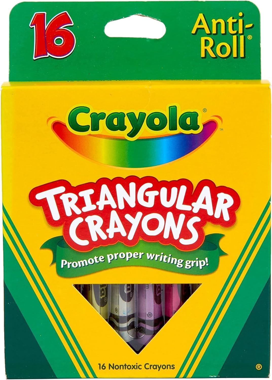 CRAYOLA LLC Crayola Anti-Roll Triangular Crayons Unisex, 3+ Years, Pack of 16