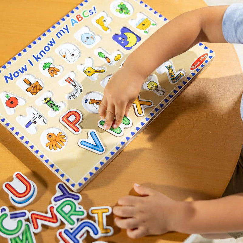 SMD _MELISSA & DOUG _SPIN MASTER Melissa & Doug Wooden Alphabet Sound Puzzle - Wooden Puzzle With Sound Effects (26 pcs) - FSC Certified - Image 3