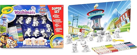 CRAYOLA Washimals Paw Patrol Super Set – Color, Wash & Play with 8 Interactive Pups - Image 2