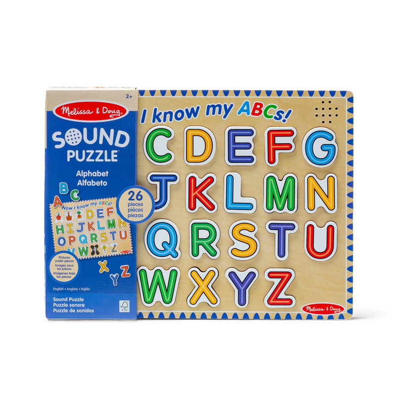 SMD _MELISSA & DOUG _SPIN MASTER Melissa & Doug Wooden Alphabet Sound Puzzle - Wooden Puzzle With Sound Effects (26 pcs) - FSC Certified - Image 2