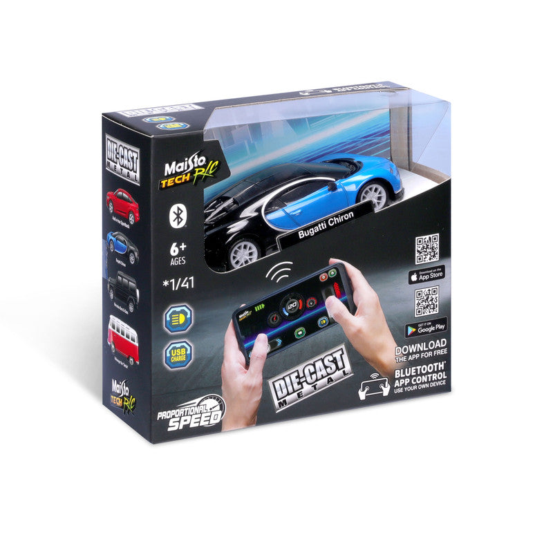 MAISTO TECH 1:41 BUGATTI CHIRON METAL RC (BLUETOOTH CAR)