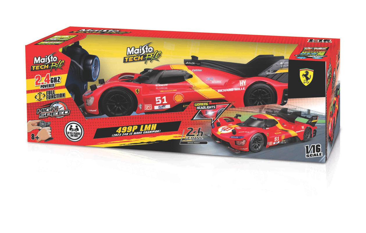 MAISTO TECH Maisto 1:16 Ferrari 499p Lmh 2023 24h Le Mans Champion Remote Control Diecast Car Unisex, 5-7 Years - Image 3