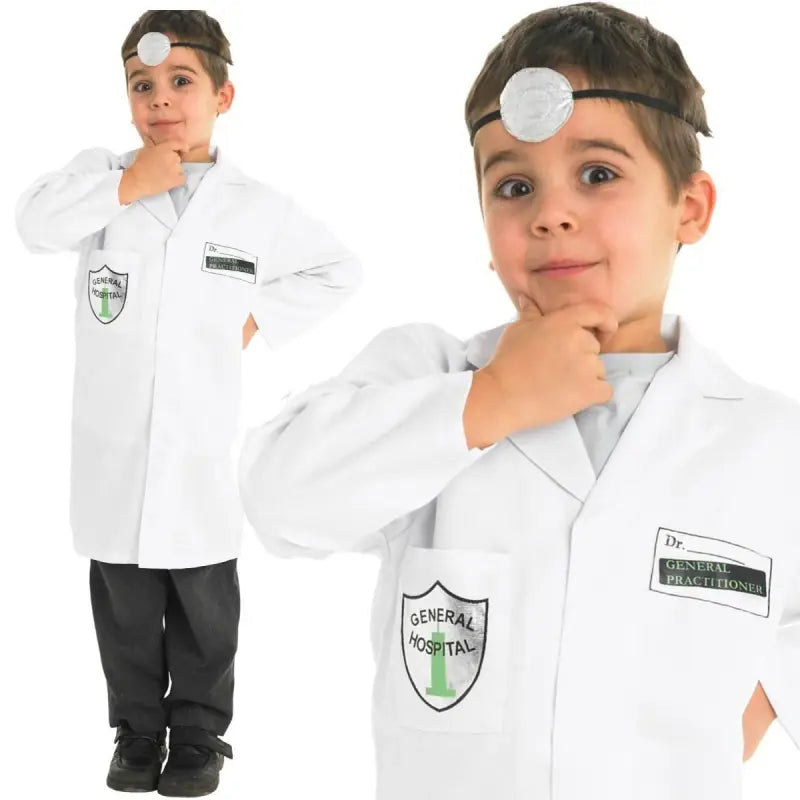  Child Doctor Costume for Boys & Girls | Unisex Scrubs Set with Lab Coat & Stethoscope | Size Small (4-6 Years)
