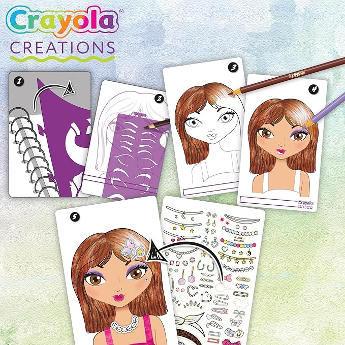 CRAYOLA LLC Crayola Creations Art History Fashion Sketch Portfolio – Kids’ Creative Design Kit - Image 2