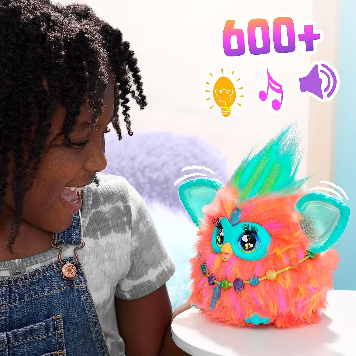 Furby Coral, 15 Fashion Accessories, Interactive Plush Toys for 6 Year Old Girls & Boys & Up, Voice Activated Animatronic - Image 4