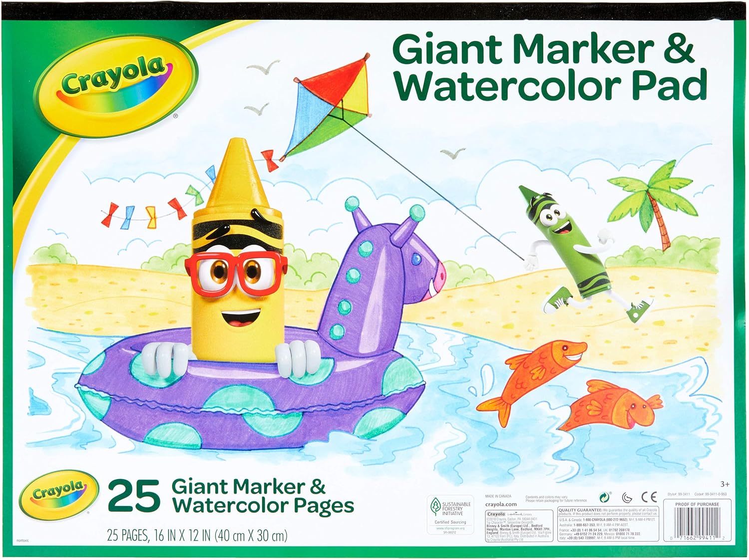 CRAYOLA LLC Crayola Giant Marker & Watercolour Pad Unisex, 3+ Years