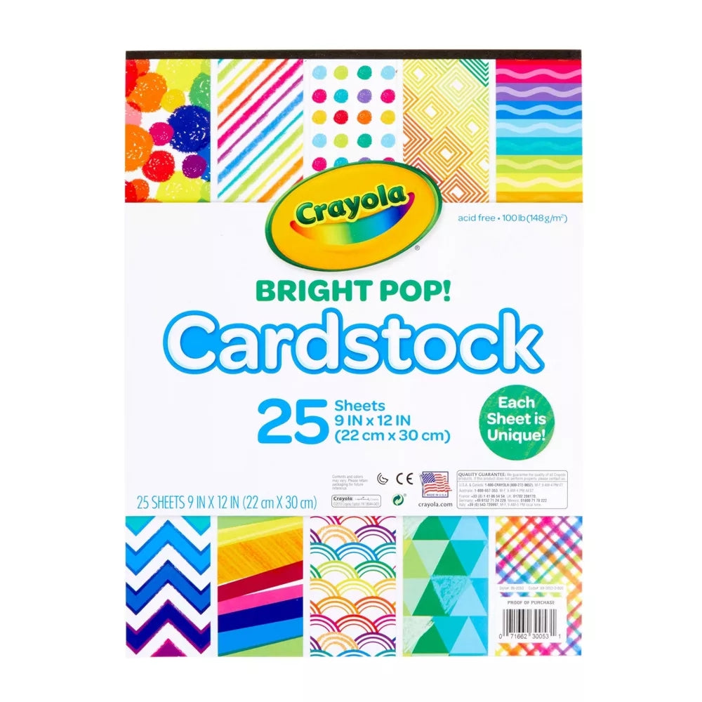 CRAYOLA LLC Crayola Bright Pop! Cardstock Unisex, 3+ Years, Pack of 25