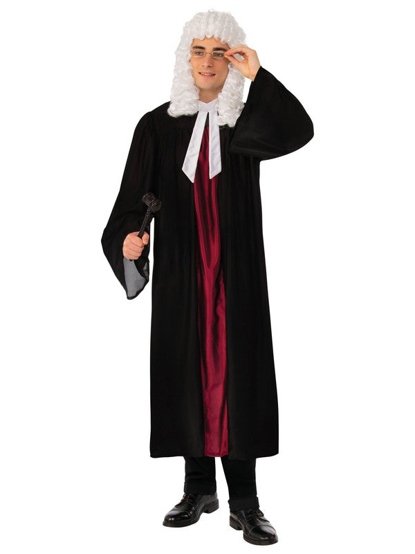  Adult Judge Costume Gown | Black Robe for Halloween & Role-Play | Size Standard (One Size Fits Most)