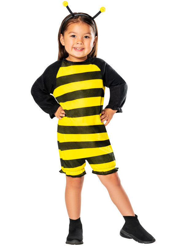 Bumble Bee Toddler Costume for Girls & Boys | Unisex Jumpsuit with Wings & Headband | Size Toddler (1-2 Years)