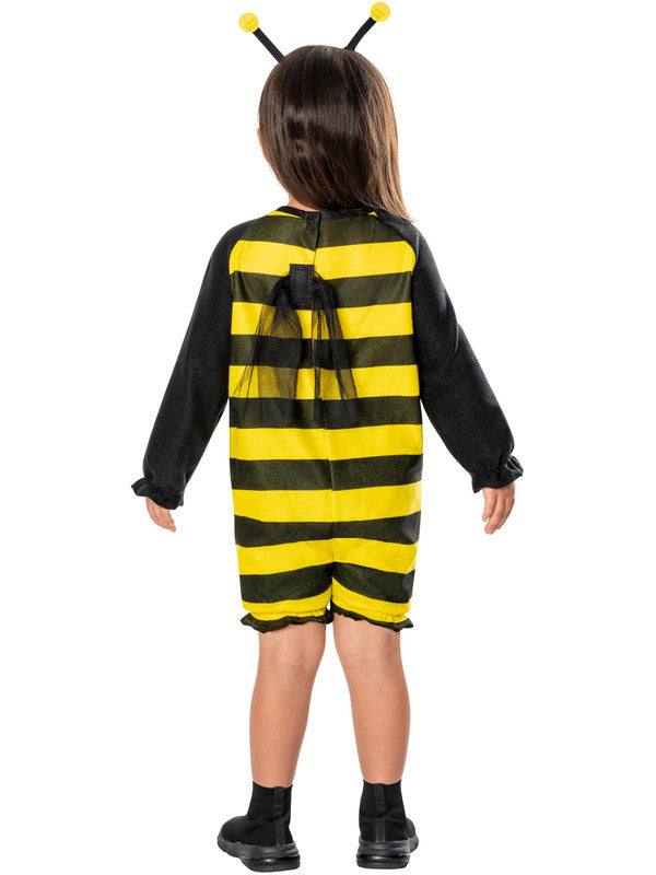 Bumble Bee Toddler Costume for Girls & Boys | Unisex Jumpsuit with Wings & Headband | Size Toddler (1-2 Years)
