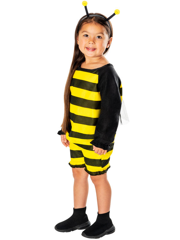 Bumble Bee Toddler Costume for Girls & Boys | Unisex Jumpsuit with Wings & Headband | Size Toddler (1-2 Years)