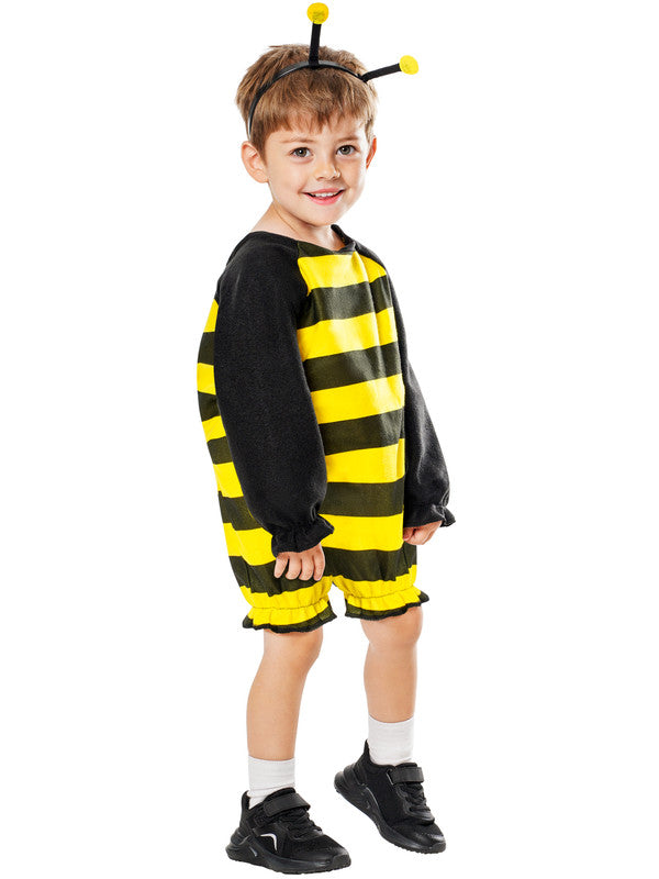 Bumble Bee Toddler Costume for Girls & Boys | Unisex Jumpsuit with Wings & Headband | Size Toddler (1-2 Years)