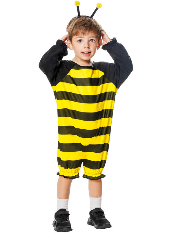 Bumble Bee Toddler Costume for Girls & Boys | Unisex Jumpsuit with Wings & Headband | Size Toddler (1-2 Years)