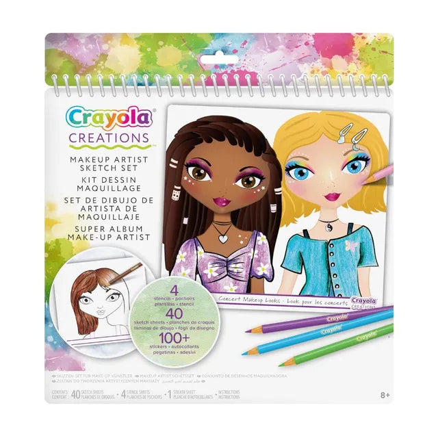 CRAYOLA Creations Compact Make-Up Sketch Set – Stickers by Number for Kids