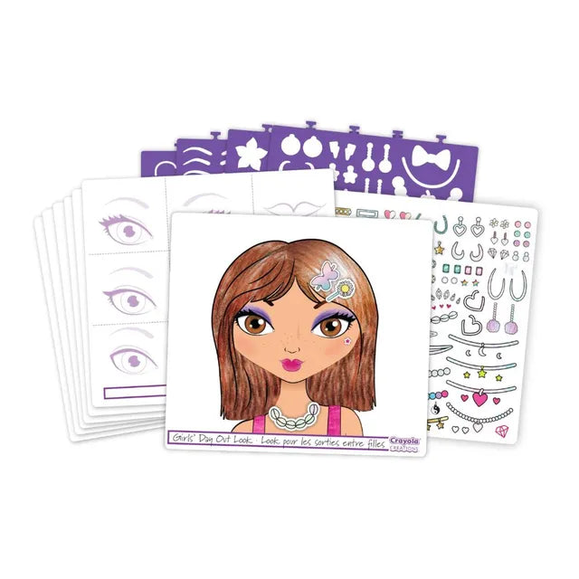 CRAYOLA Creations Compact Make-Up Sketch Set – Stickers by Number for Kids