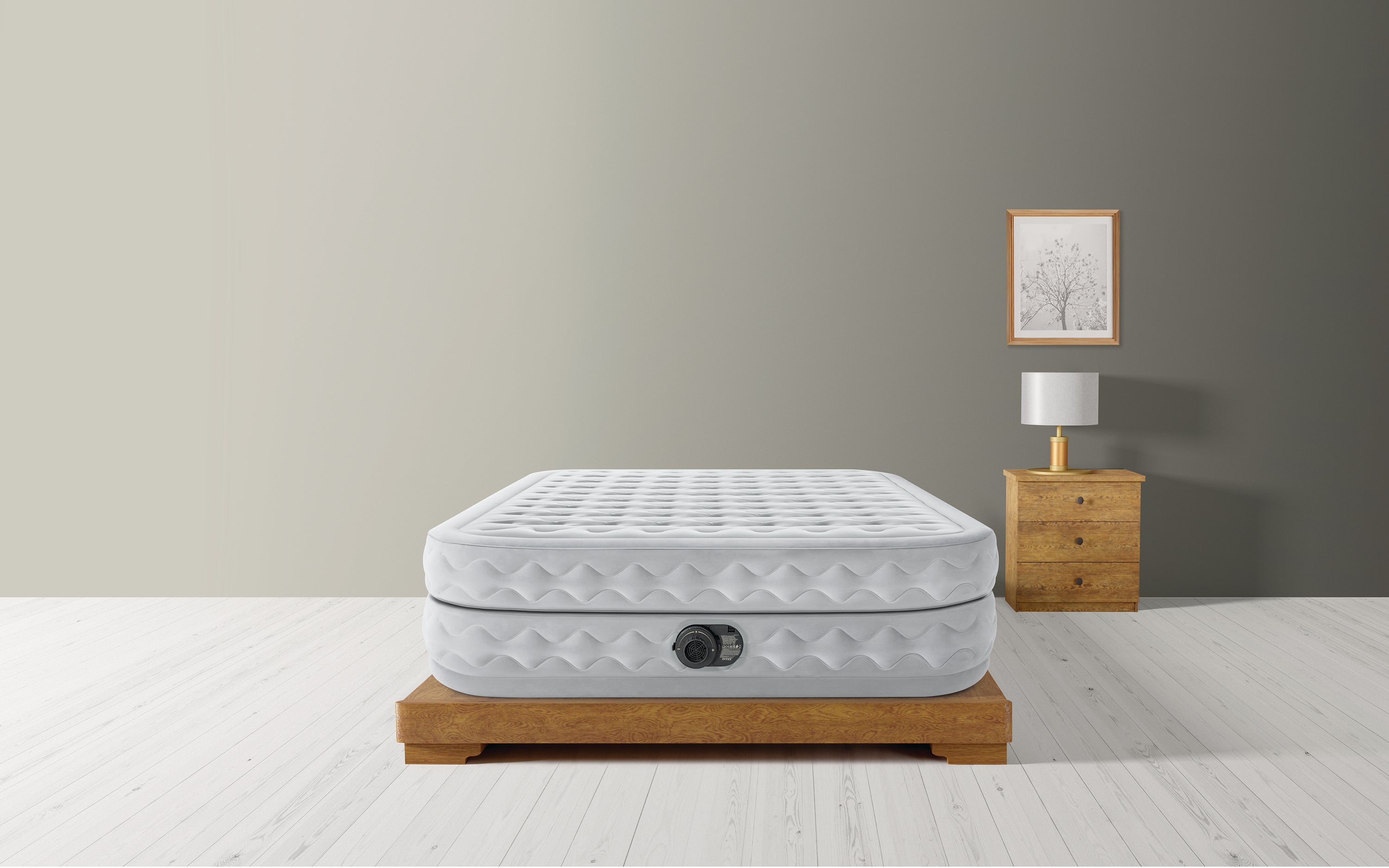 INTEX Queen Supreme Air-Flow Airbed – 20in Elevated Mattress with Electric Pump