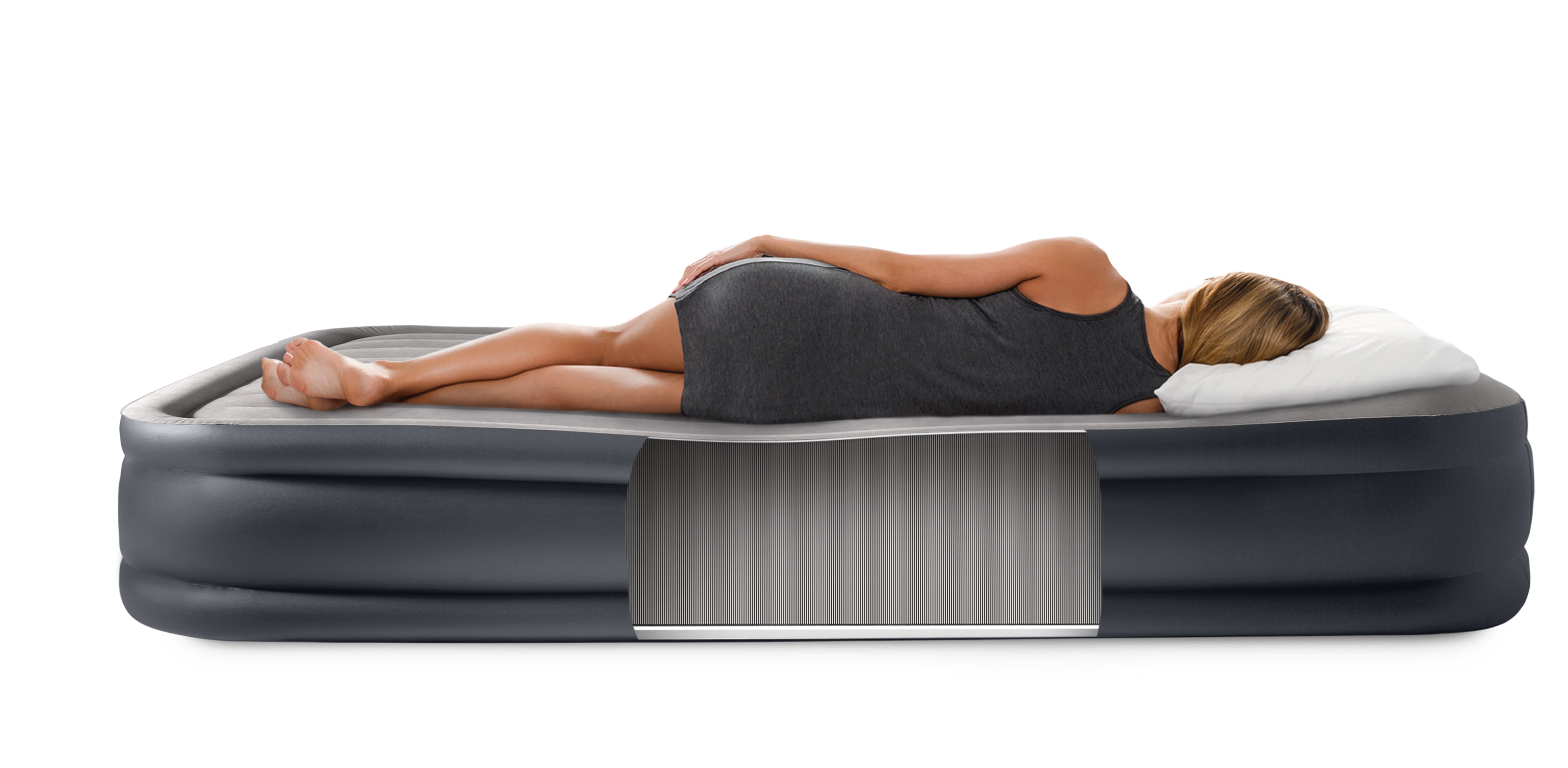 INTEX Queen Deluxe 16.5 in Pillow Rest Airbed With Fiber-Tech BIP
