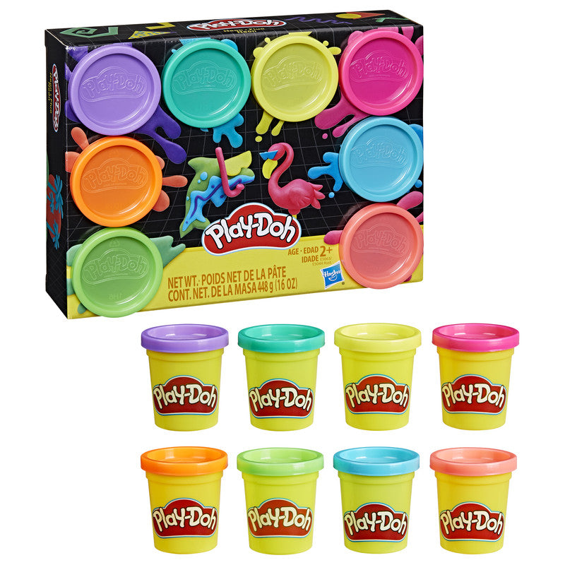Play-Doh Neon Colors 8 Pack of 2-Ounce Cans, Toys for 2 Years and Up, Arts and Crafts for Kids, Imagination Toys