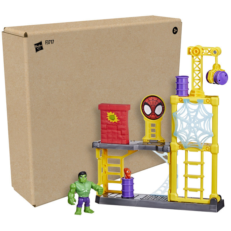 Marvel Spidey and His Amazing Friends Hulk's Smash Yard, Hulk Playset with Toppling Tower and Smash Wall, Super Hero Toys for Kids 3 and Up - Image 2