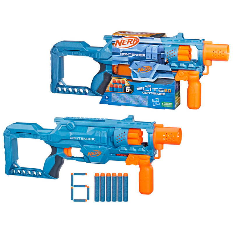Nerf Elite 2.0 Contender Blaster and 6 Nerf Elite Darts