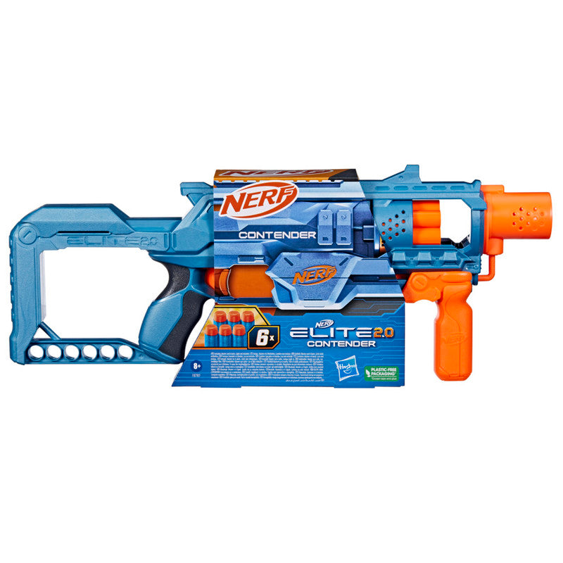 Nerf Elite 2.0 Contender Blaster and 6 Nerf Elite Darts - Image 2