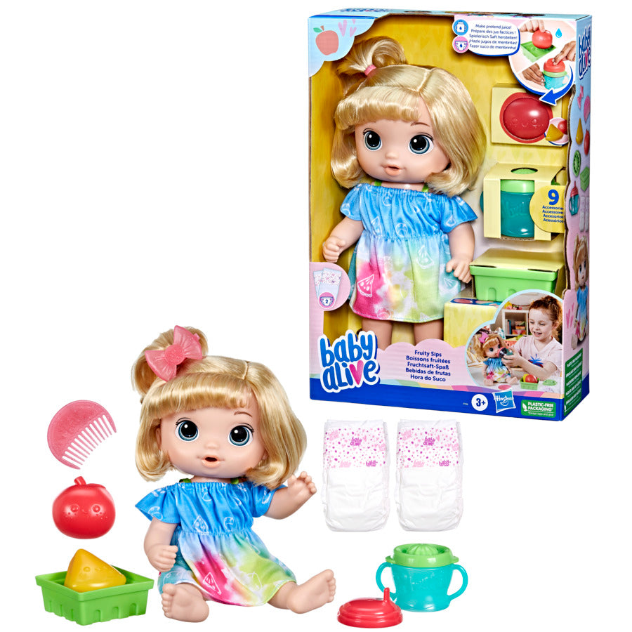 HASBRO _ Baby Alive Fruity Sips Doll Apple Toys
