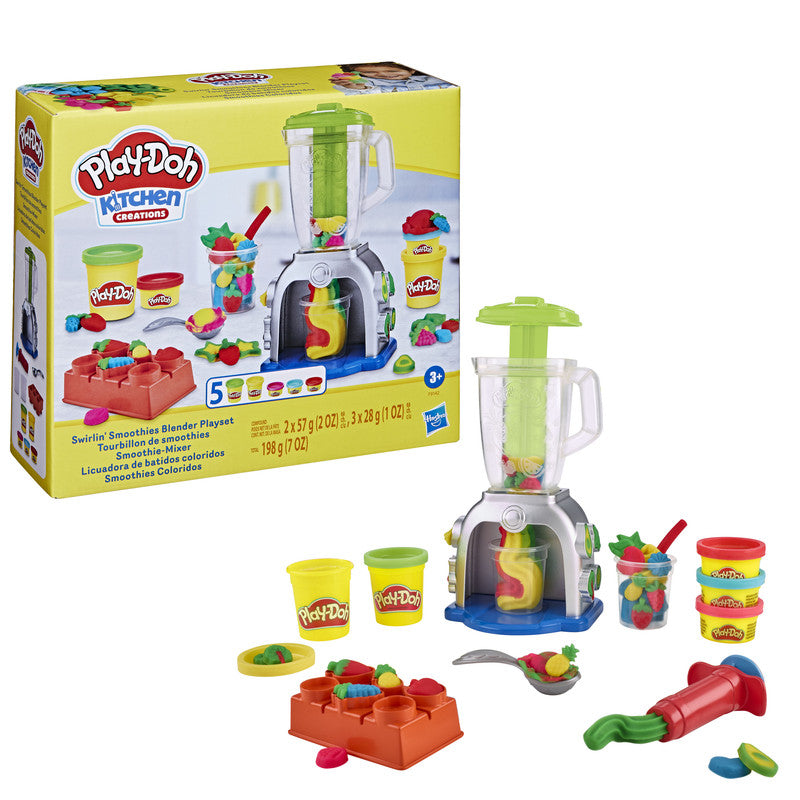 Play-Doh Swirlin' Smoothies Toy Blender Playset, Play Kitchen Appliances, Kids Arts and Crafts Toys for 3 Year Old Girls and Boys and Up