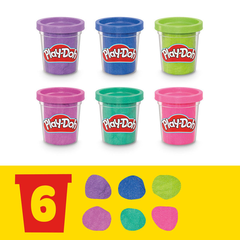 Play-Doh 6 Pack Sparkle Collection, Assorted Metallic Shine Colors, Kids Arts & Crafts Supplies, Imagination Toys for 3 Year Olds & Up - Image 4