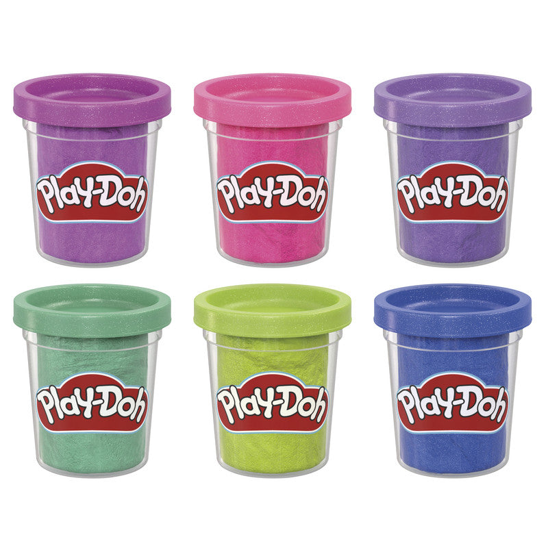 Play-Doh 6 Pack Sparkle Collection, Assorted Metallic Shine Colors, Kids Arts & Crafts Supplies, Imagination Toys for 3 Year Olds & Up